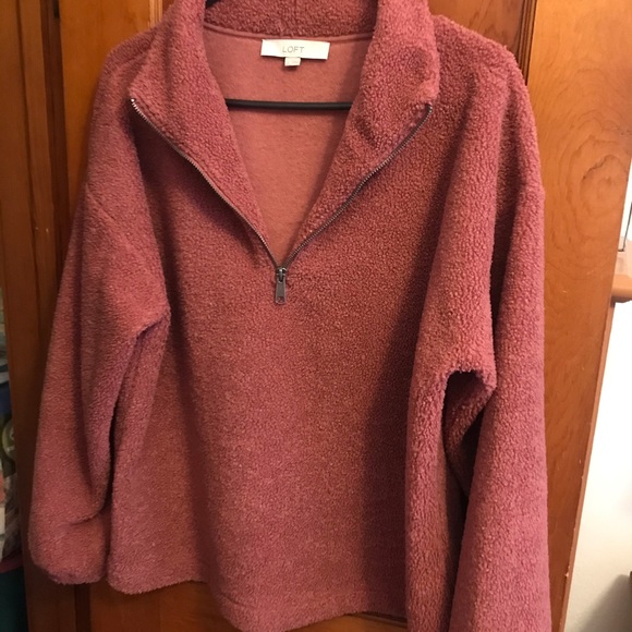Pink fleece cropped sweatshirt from Loft - Picture 5 of 7